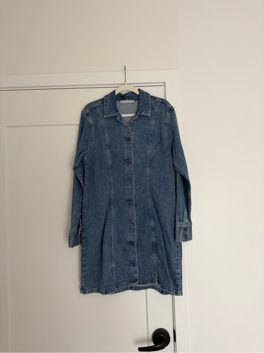 Abercrombie & Fitch Blue Denim Long-Sleeve Shirt Dress - Picture 3 of 6